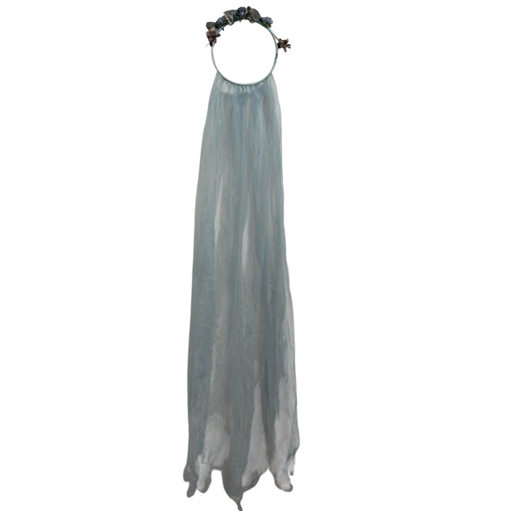 Spirit Halloween Corpse Bride Emily Flower Crown W/ Veil, Wig, Fingerless Gloves - Picture 5 of 9